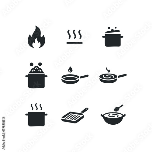Cooking food preparation icons