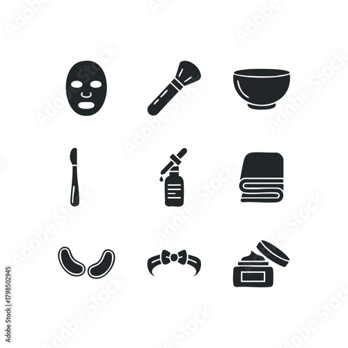 Skincare tools set for facial treatment and cosmetics