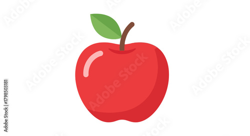 Vibrant red apple illustration against white backdrop representing healthy snack concepts