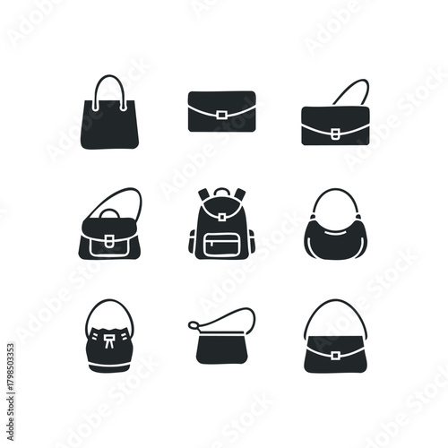 Collection of assorted bag icons