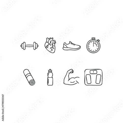 Fitness and Health Icons Set