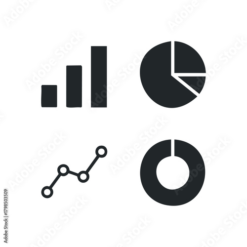 Data visualization graphs including bar chart and pie chart