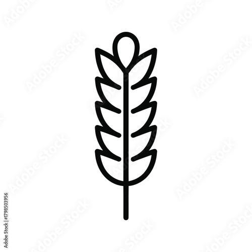 Wheat Stalk black Vector icon food white background design