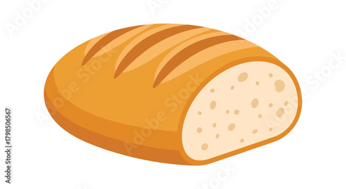 Artistic representation of a sliced loaf showcasing its internal texture and crust details