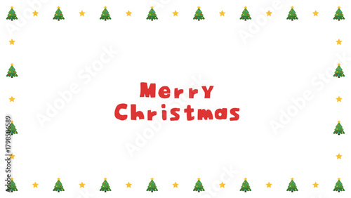 Christmas Tree and Star Border Card Design