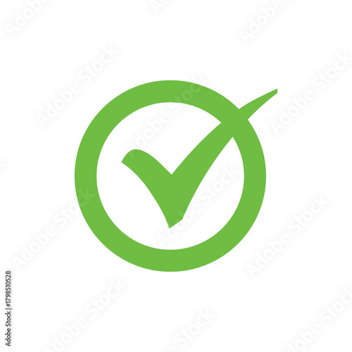 Right check mark green icon. Approved select choose design.