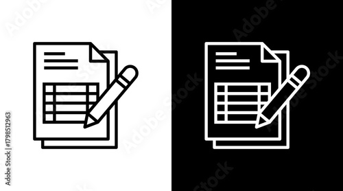 Bookkeeping  White Icon Set Design