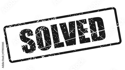 Solved stamp with grunge texture