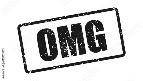 Omg stamp with grunge texture