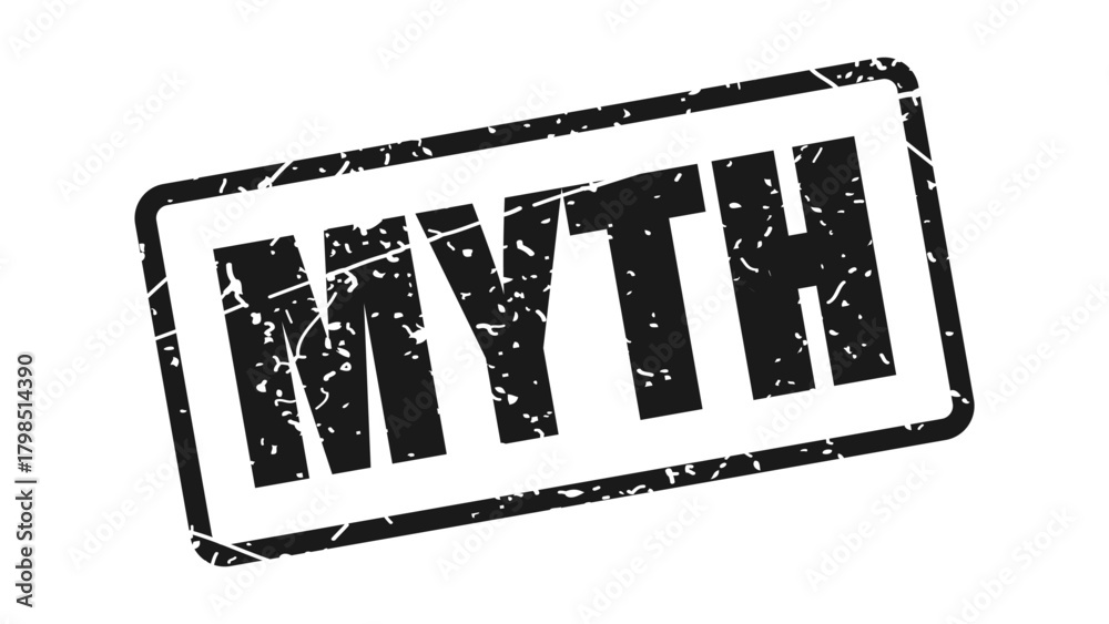 Naklejka premium Myth stamp with grunge texture