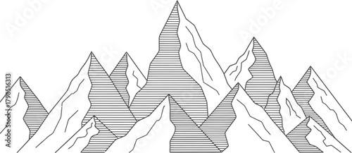 Minimalist mountain range illustration