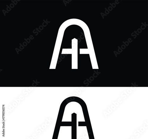 Monogram logo with letter a and a cross symbol