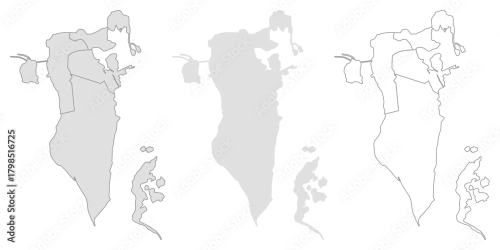 Fototapeta premium Bahrain map. Useful for geography, travel, and location themes. Includes simple map, border, country, land, trave