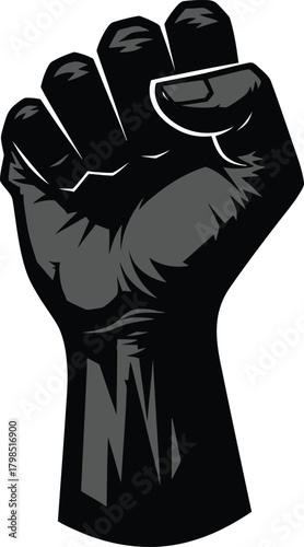 Black fist raised in protest