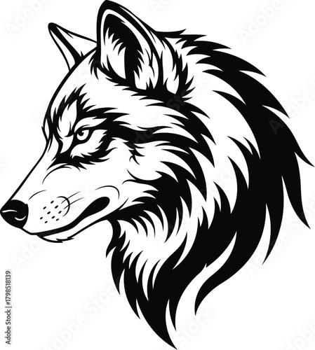 Stylized wolf head illustration