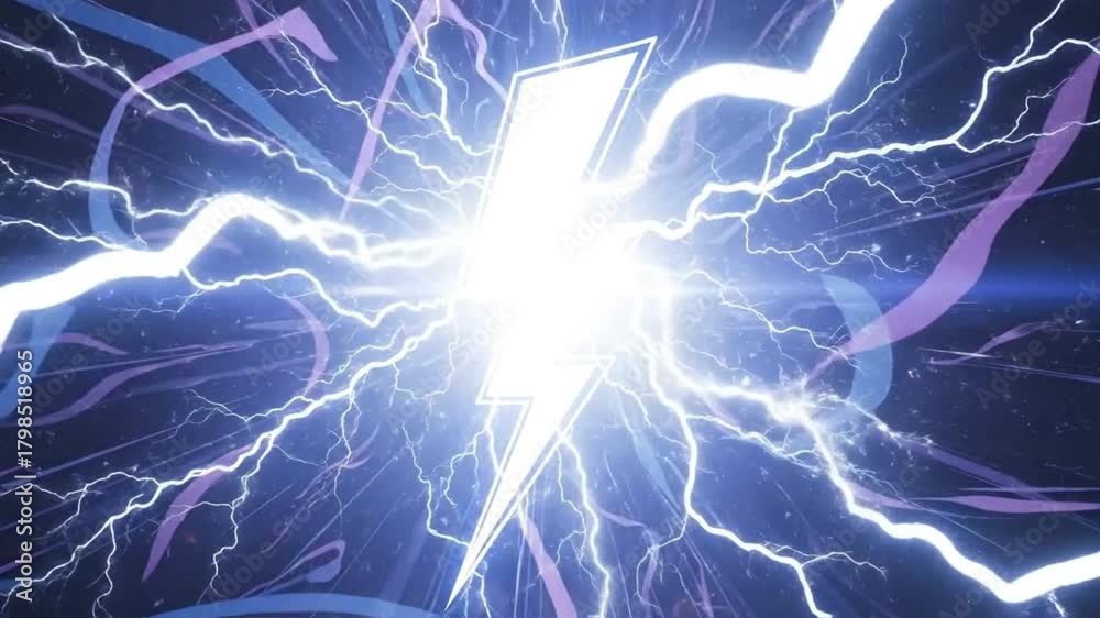 Dynamic visual animation showcasing an energy surge. A stylized bolt of ...