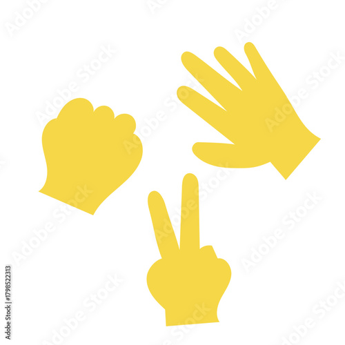 じゃんけんのシンプルなアイコン素材