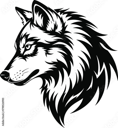 Stylized wolf head illustration