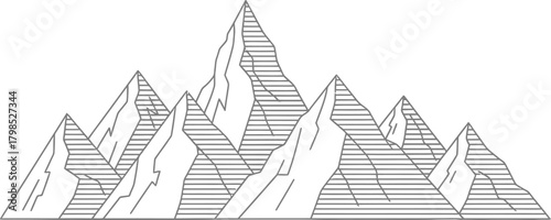 Stylized mountain range illustration