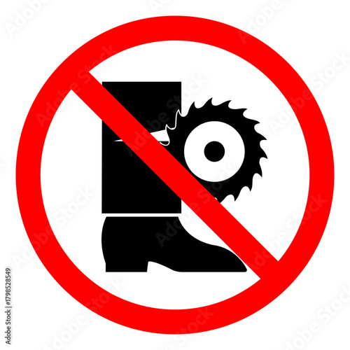 Injury Hazard Cut Hazard Leg Symbol Sign, Vector Illustration, Isolate On White Background Label.EPS10