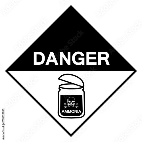 Danger Ammonia Symbol Sign ,Vector Illustration, Isolate On White Background Label.EPS10