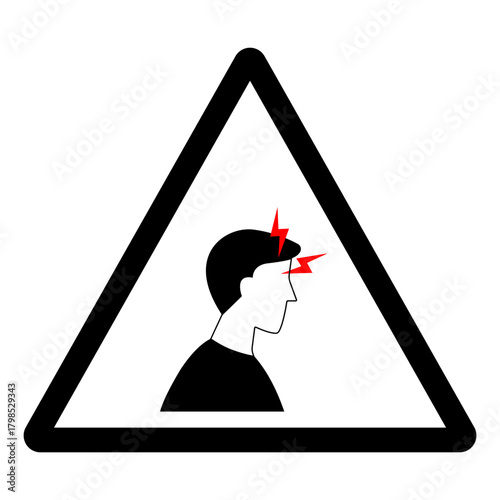 Symptoms Headache Of Covid-19 Virus Symbol Sign,Vector Illustration, Isolated On White Background Label.EPS10