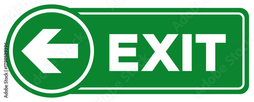 Exit Arrow Left Symbol Sign, Vector Illustration, Isolate On White Background Label. EPS10