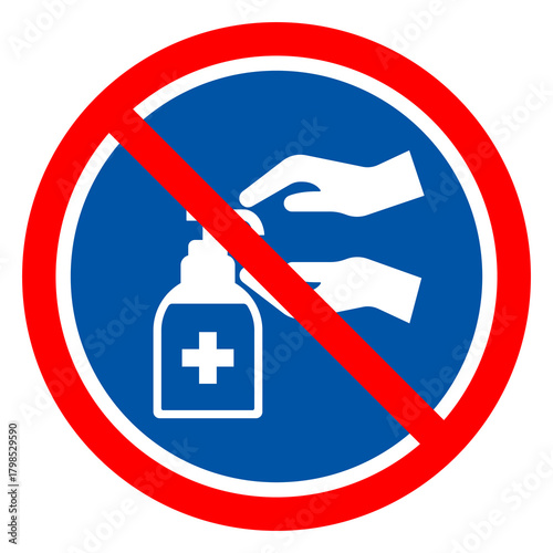 Please Use Hand Sanitiser Symbol Sign, Vector Illustration, Isolate On White Background Label. EPS10