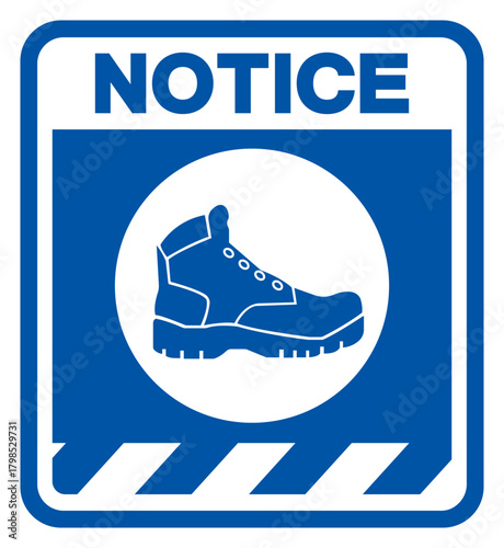 Notice Closed Toe Shoes Required Symbol Sign, Vector Illustration, Isolate On White Background Label .EPS10