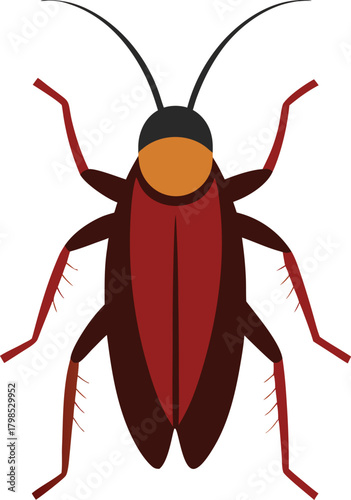 Single cockroach insect icon on a clean white background