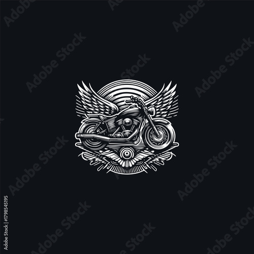 Motor bike logo vector icon illustration style