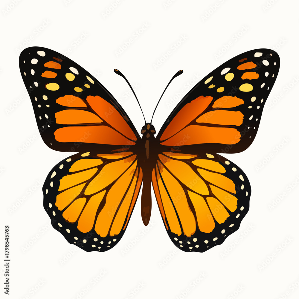 Fototapeta premium Monarch Butterfly Illustration Isolated on White Background