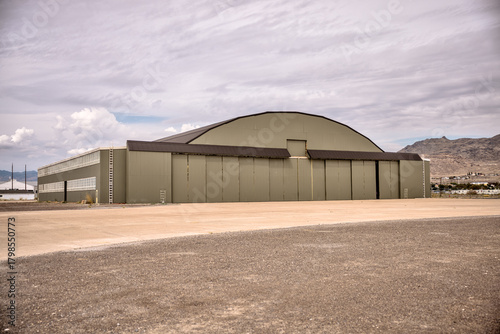 Wendover, Utah, USA – August 27, 2025: Decommissioned hangars at the historic Wendover Airfield in the Utah desert.
