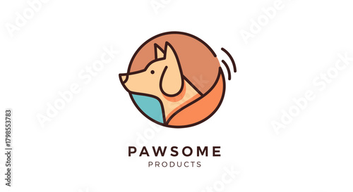 Dog Illustration, Pet Products Brand, Graphic Design, Colorful Environment, Creative Viewpoint, Fun Concept