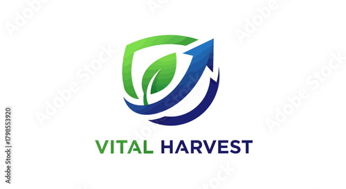 Business Logo Design, Vital Harvest, Graphic Design, Modern, Digital, Abstract Concept