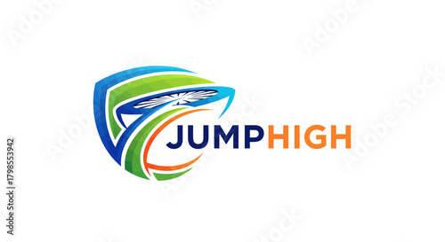 Sporting Event Logo Design, Jump High, Professional Branding, Graphic Art, Creative Environment, Digital Viewpoint, Innovative Concept