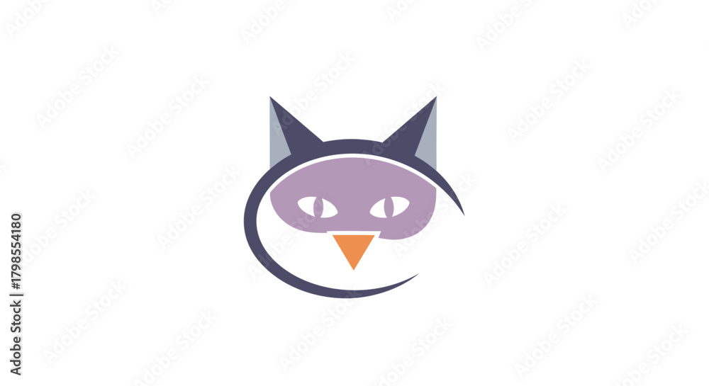 Obraz premium Creative Illustration of a Cat Icon Design, Digital Artwork, Modern Style, Minimalist Environment, Graphic Concept