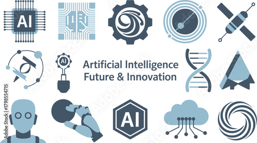 Artificial Intelligence and Future Technologies Representation of AI Concepts and Innovation Icons