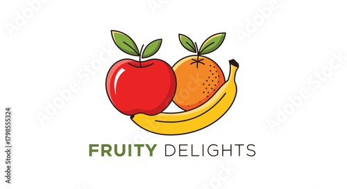 Vibrant Fruits Logo Design, Graphic Artwork, Creative Environment, Modern Aesthetic