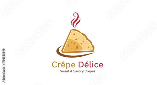 Sweet and Savory Crepes at Crêpe Délice, Food Stall, Urban Setting, Logo Design, Gourmet Experience