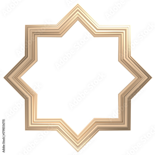 eight pointed gold star frame for islamic ornamental design