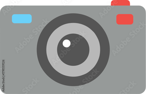 Simple Flat Illustration of Compact Digital Camera Device for Photography