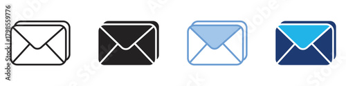 Email icon set multiple style collection