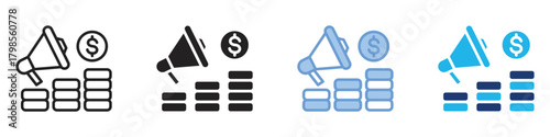 Budget icon set multiple style collection
