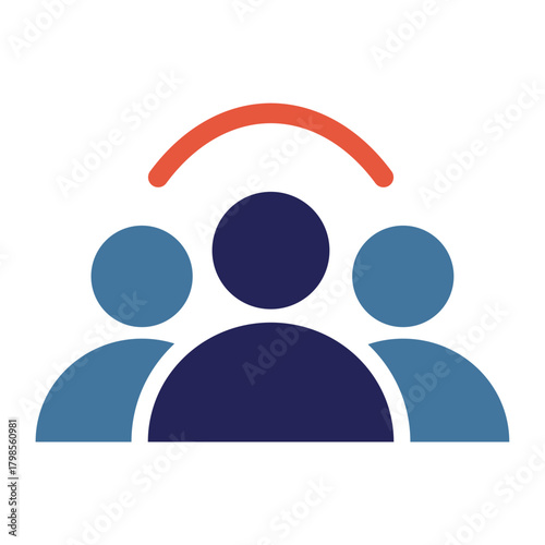 A simple group icon representing people, teamwork, community, and collaboration, commonly used in digital interfaces for teams or social groups.