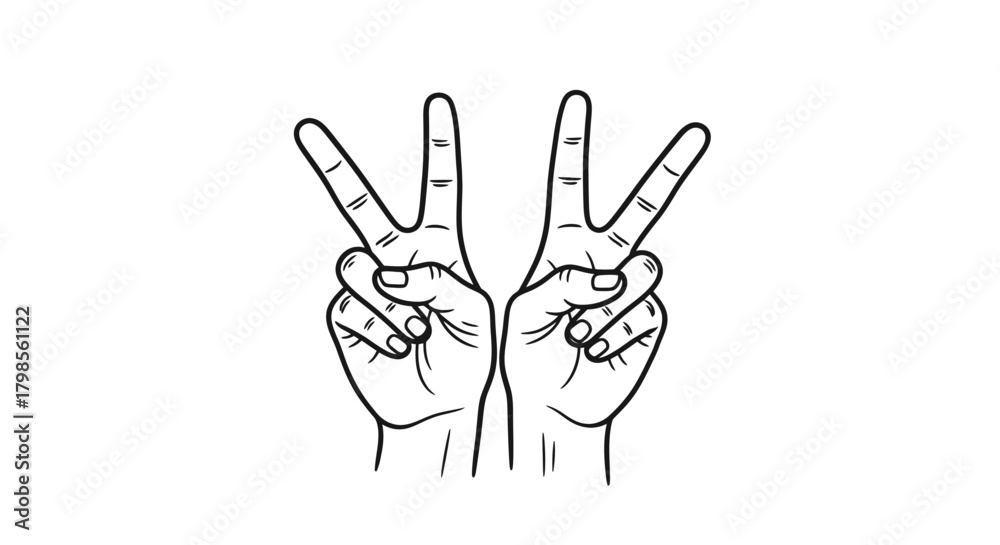 Fototapeta premium Two Hands Showing Peace Sign.