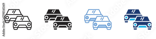 Traffic icon set multiple style collection