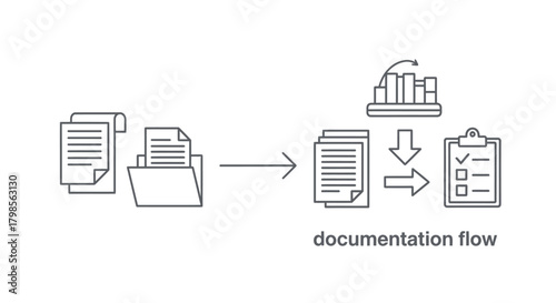 Documentation Flow Process Icon.