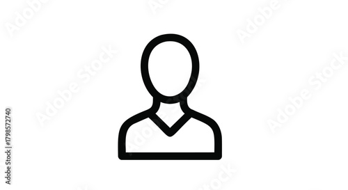 Simple outline icon of a person, representing a user or individual, isolated on