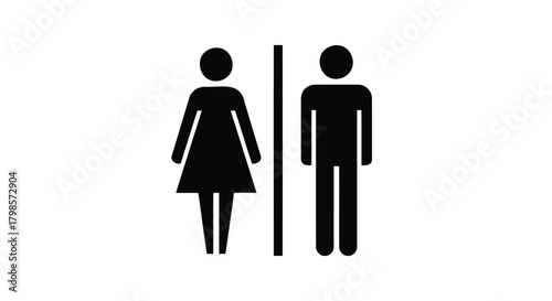 Male and female restroom sign icon